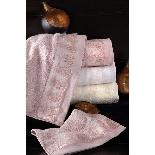 Σετ Πετσέτες 3 Τεμαχίων Rythmos Helga Λευκό