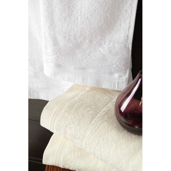 Σετ Πετσέτες 3 Τεμαχίων Rythmos Shiraz Λευκό