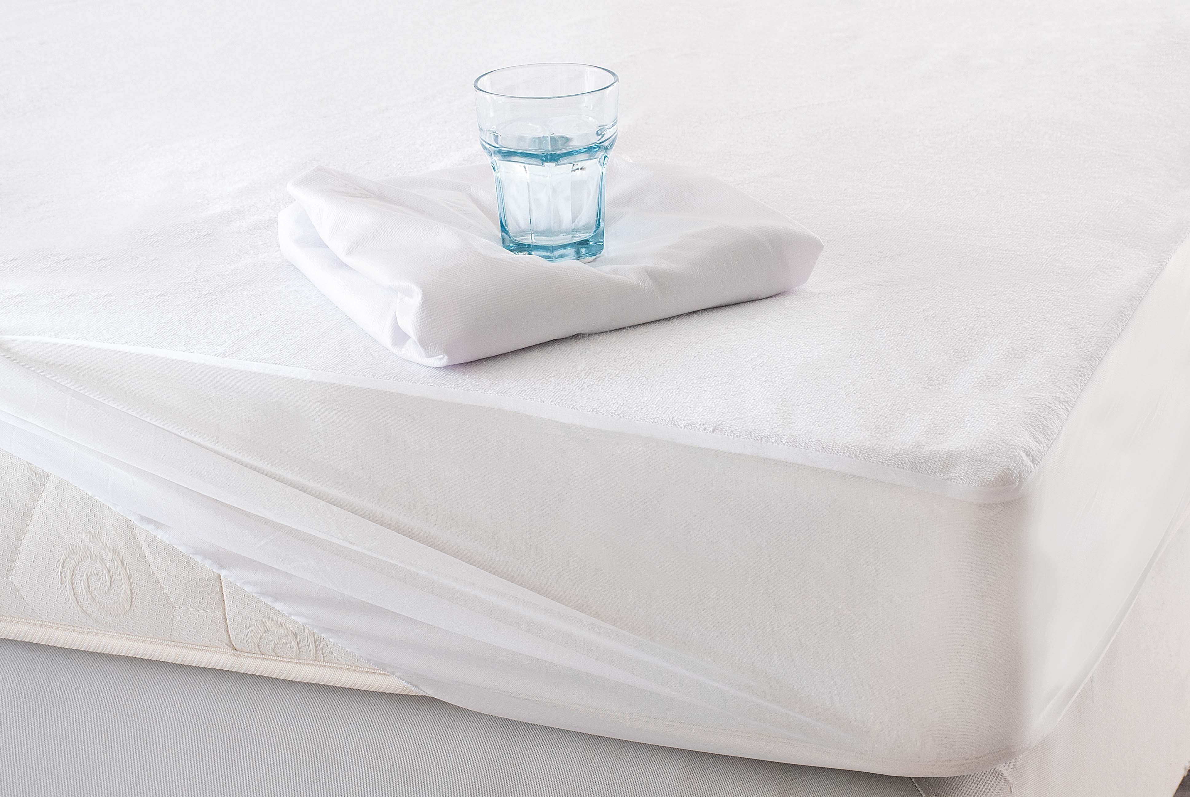 Επίστρωμα Αδιάβροxο Πετσετέ Ημίδιπλο με Λάστιχο Rythmos Λευκό 120x200+30