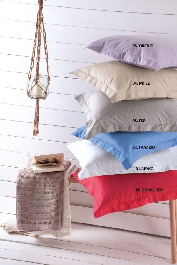 Σετ Μαξιλαροθήκες 2 Τεμαχίων Rythmos Scenario Γαλάζιο 50x70