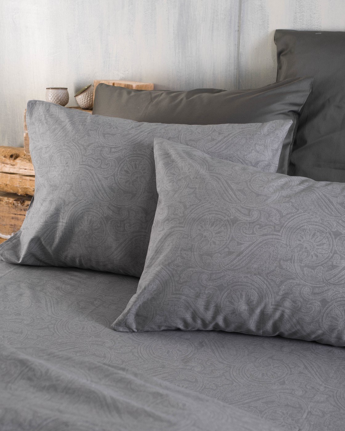 Σετ Μαξιλαροθήκες 2 Τεμαχίων Rythmos Charisma Γκρι 50x70