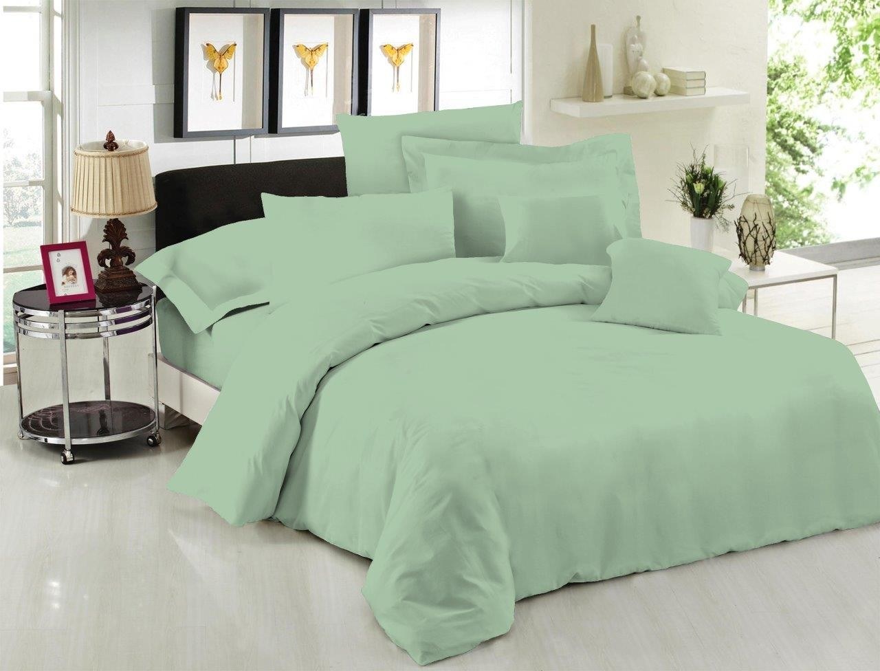 Σεντόνι Υπέρδιπλο με Λάστιχο Le Blanc Green 160x200+35