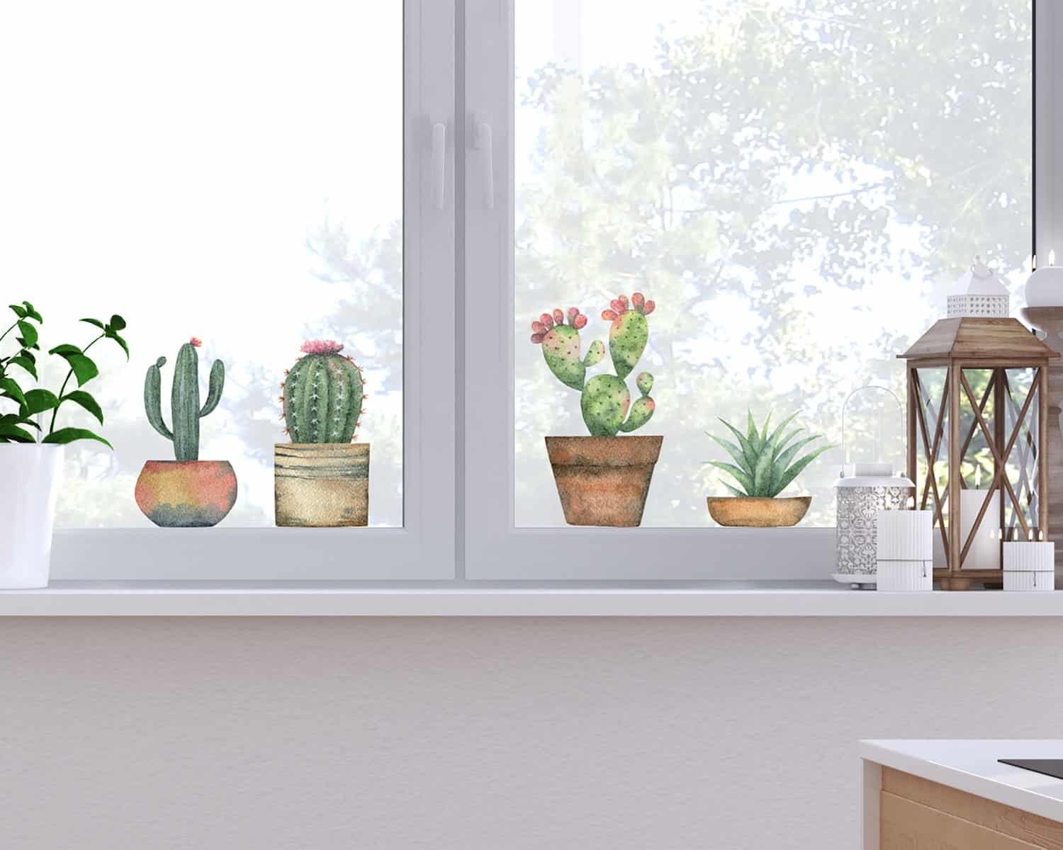 Αυτοκόλλητα Βινυλίου για Τζάμι Ango Cactus 69001