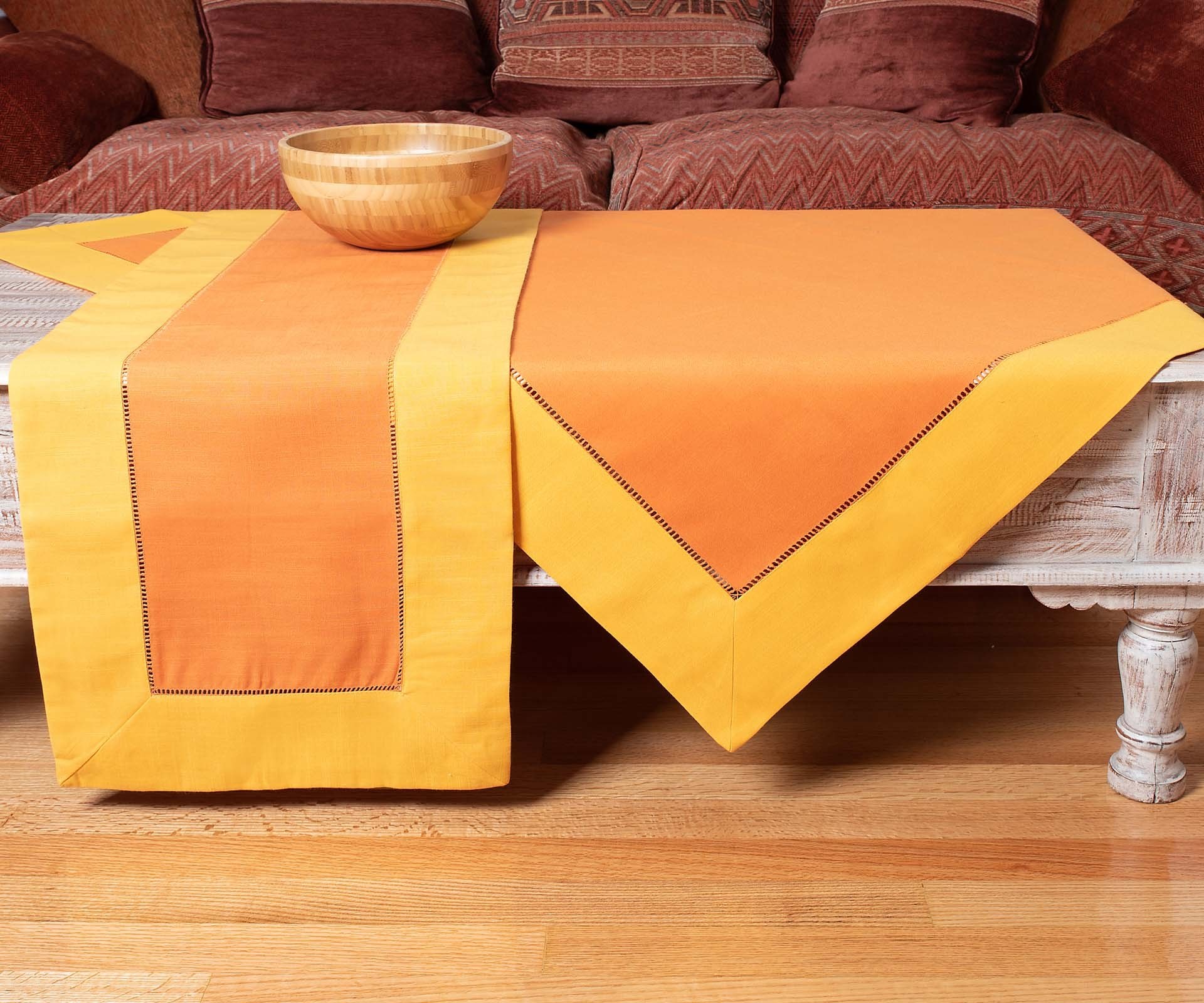 Καρέ Silk Fashion Bg17 Ώχρα/Κροκί 90 x90