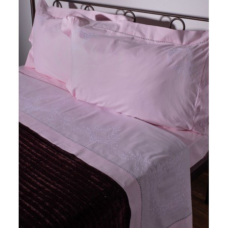 Σετ Σεντόνια Χειροποίητα Υπέρδιπλα 4 Τεμαχίων Silk Fashion 624 Ροζ 225x270