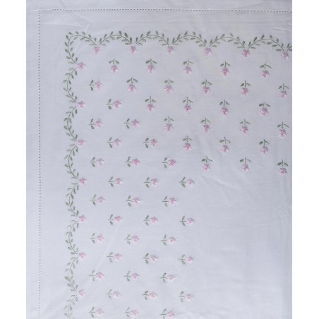 Σετ Σεντόνια Χειροποίητα Υπέρδιπλα 4 Τεμαχίων Silk Fashion 2806A Λευκό Ροζ 225x270