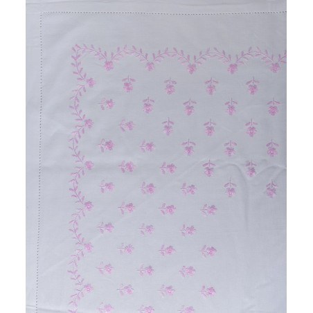 Σετ Σεντόνια Χειροποίητα Υπέρδιπλα 4 Τεμαχίων Silk Fashion 2806B Λευκό Ροζ 225x270