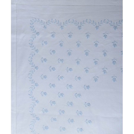 Σετ Σεντόνια Χειροποίητα Ημίδιπλα 3 Τεμαχίων Silk Fashion 2806B Λευκό Σιέλ 180x270