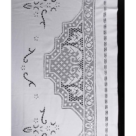 Σετ Σεντόνια Χειροποίητα Υπέρδιπλα 4 Τεμαχίων Silk Fashion 5088 Λευκό 225x270