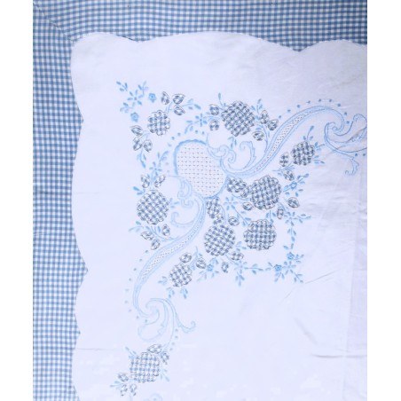 Σετ Σεντόνια Χειροποίητα Υπέρδιπλα 3 Τεμαχίων Silk Fashion 644-1 Σιέλ 225x270