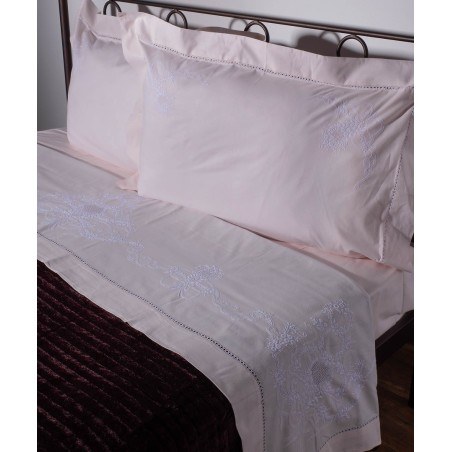 Σετ Σεντόνια Χειροποίητα Υπέρδιπλα 4 Τεμαχίων Silk Fashion 2827 Ροζ 225x270