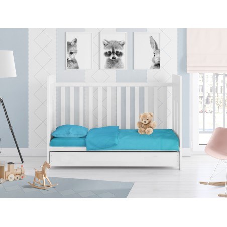 Πάπλωμα Κούνιας Dimcol Solid 493 Turquoise 120x160