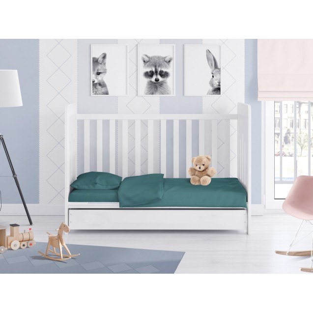 Παπλωματοθήκη Κούνιας Dimcol Solid 494 Petrol...