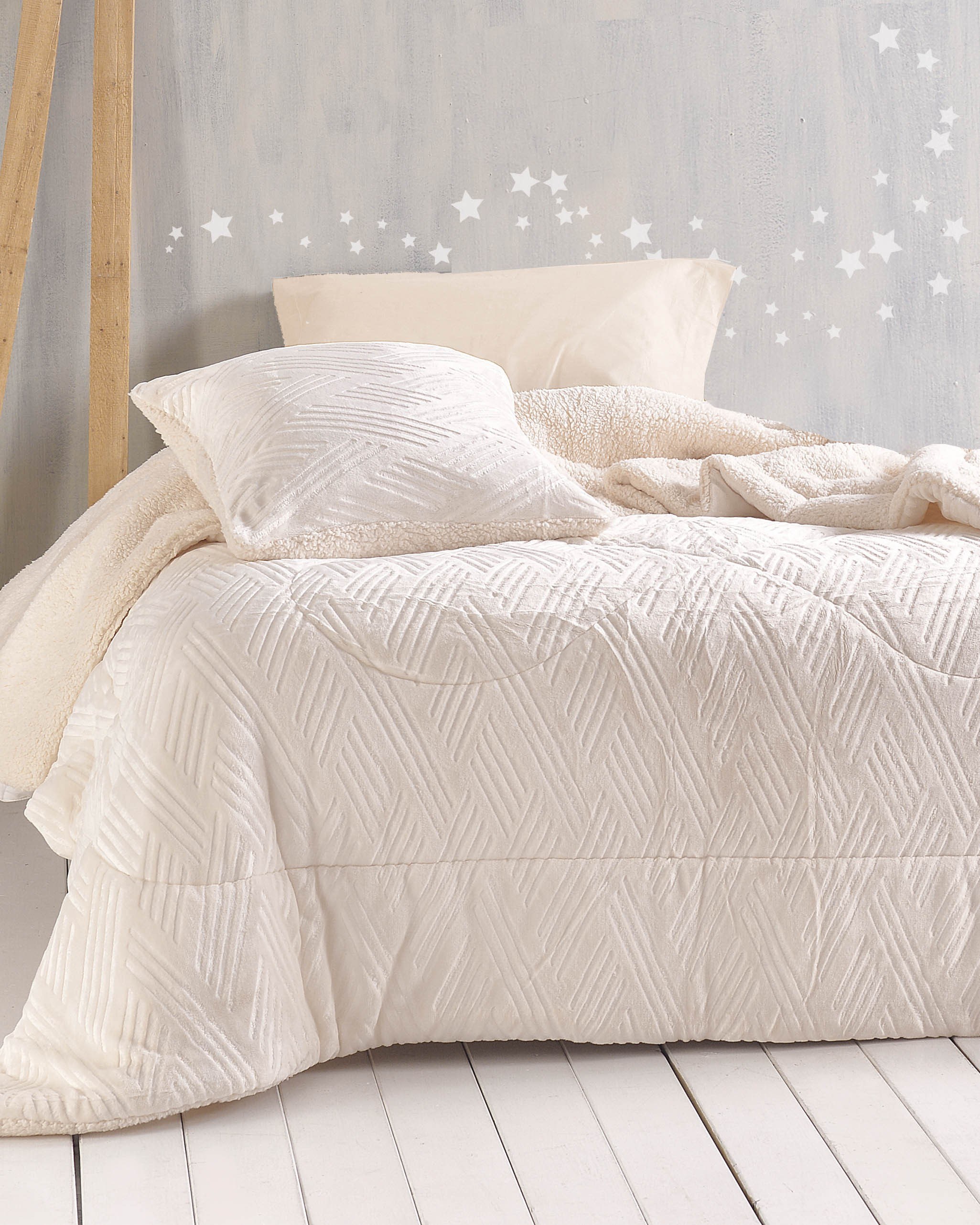 Κουβερτοπάπλωμα Μονό Rythmos Lotus Εκρού 160x220