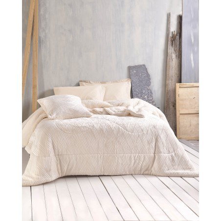 Κουβερτοπάπλωμα Μονό Rythmos Lotus Εκρού 160x220