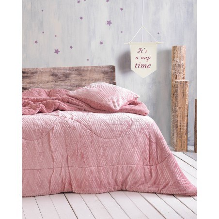 Κουβερτοπάπλωμα Υπέρδιπλο Rythmos Lotus Ροζ 220x240