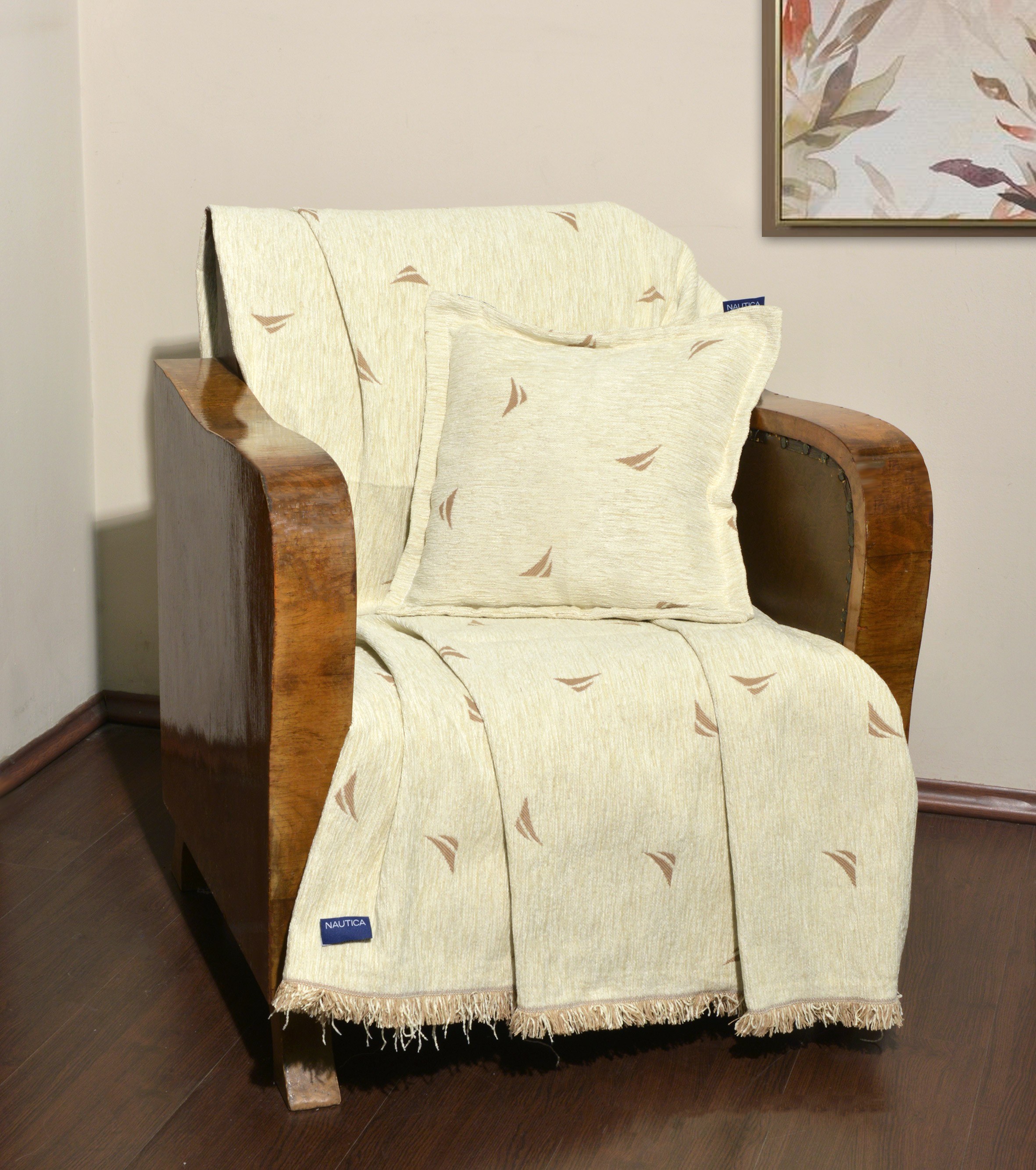 Μαξιλάρια διακοσμητικά Anesis Home - ΣΗΜΑΝΤΙΚΟ: Σε περίπτωση διαφοράς τιμής από το κατάστημα ισχύει παντα και μόνο η τιμή του καταστήματος Ριχτάρι Πολυθρόνας Nautica Εκρου Logo 170x180