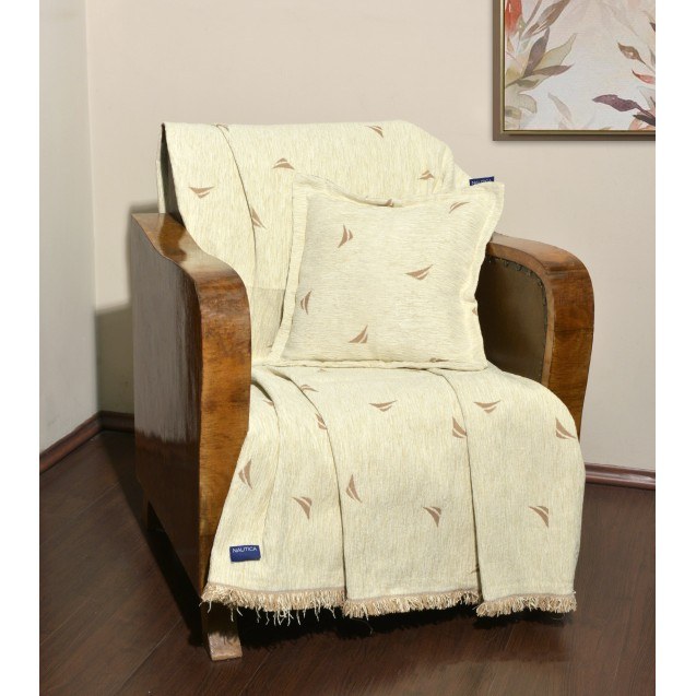 Ριχτάρι Τριθέσιου Nautica Εκρού Logo 180x300