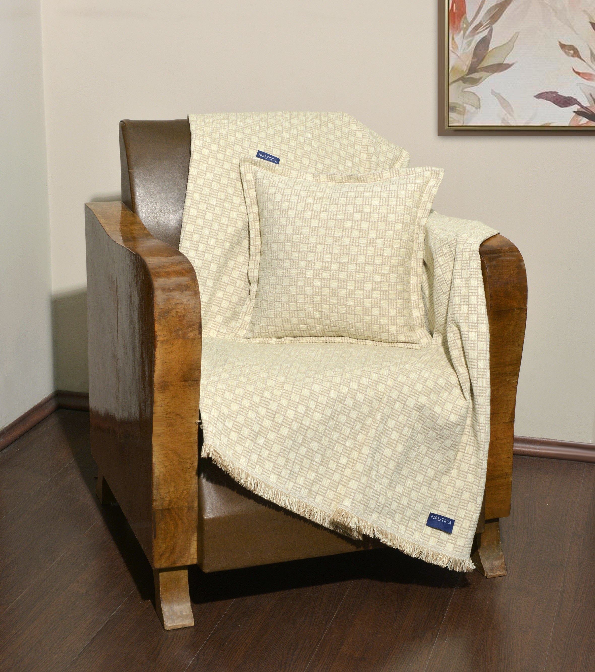 Ριχτάρι Τριθέσιου Nautica Εκρού Καρρώ 180x300