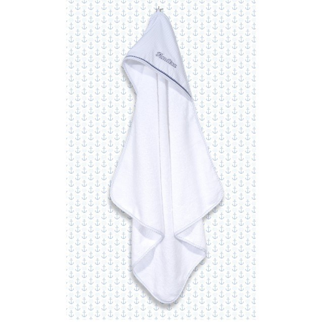 Κάπα Μπουρνούζι Nautica 905 Γκρι Ριγέ 75x75