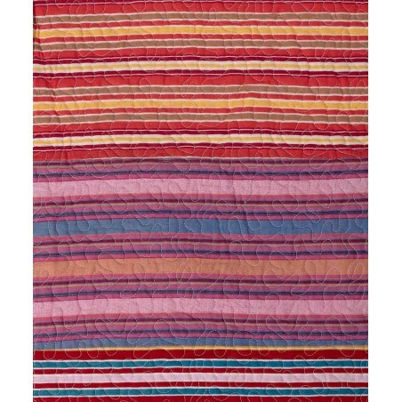 Μαξιλαροθήκη Διακόσμησης Silk Fashion Patch Ριγέ Πορτοκαλί 50x72