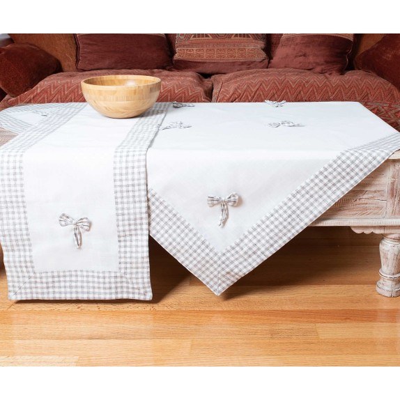 Καρέ Silk Fashion Bow Ivory/Μπεζ 90x90