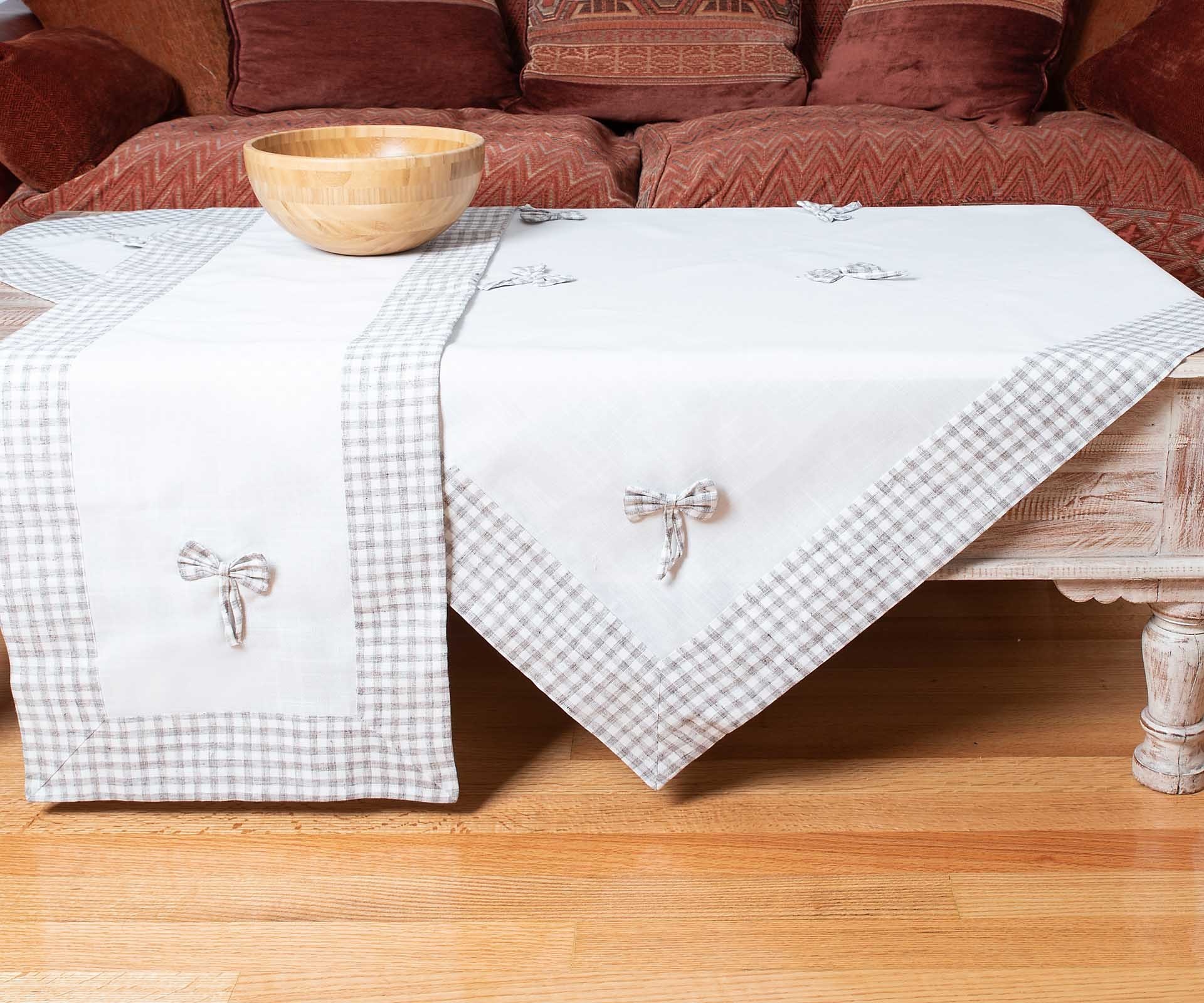 Καρέ Silk Fashion Bow Ivory/Μπεζ 90x90