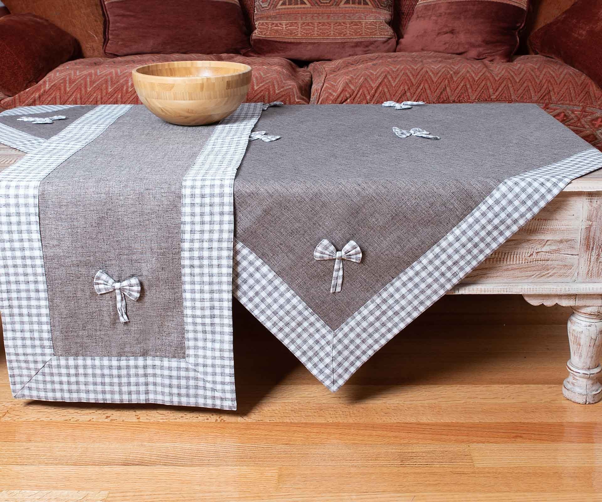 Καρέ Silk Fashion Bow Καφέ 90x90