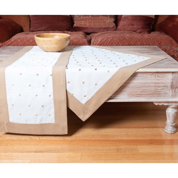 Τραπεζομάντηλο Silk Fashion Spot Μπεζ 140x180