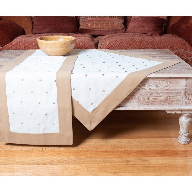 Τραπεζομάντηλο Silk Fashion Spot Μπεζ 140x180