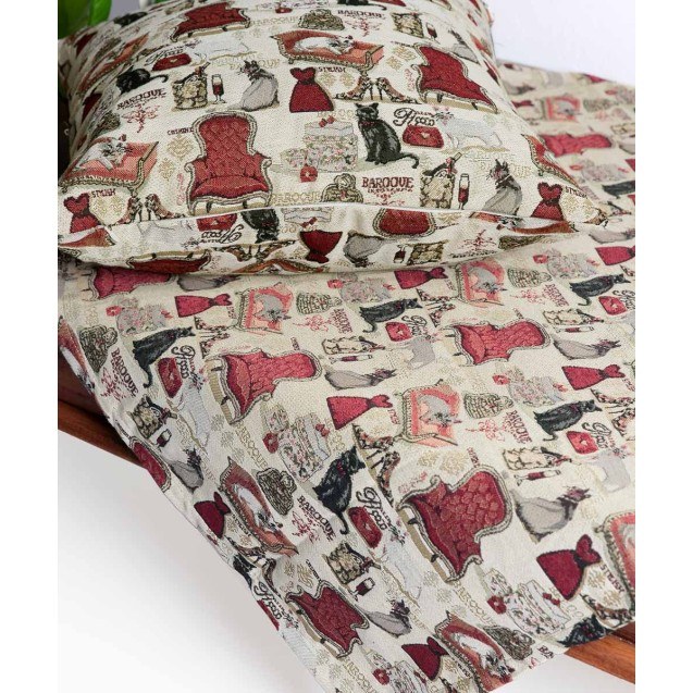 Μαξιλαροθήκη Διακόσμησης Silk Fashion Γάτες 45x45