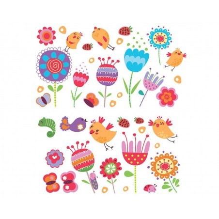 Διακοσμητικά Αυτοκόλλητα Τοίχου Ango Birds And Flowers 11214