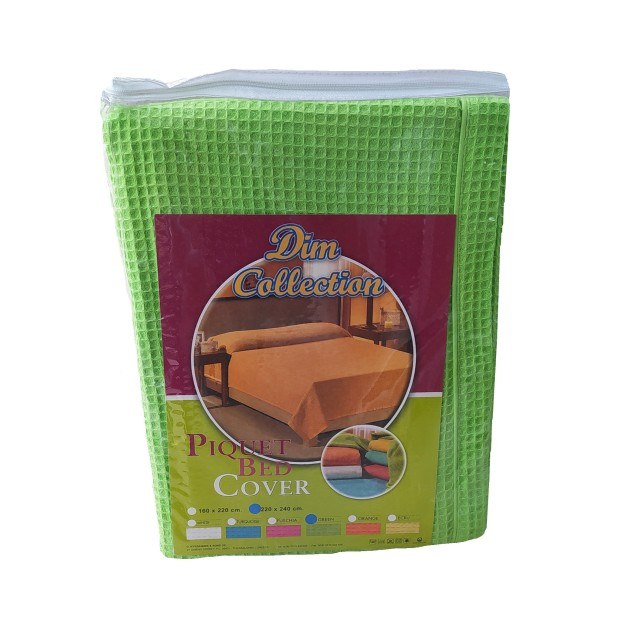 Κουβέρτα Πικέ Υπέρδιπλη Dimcol Green 220x240