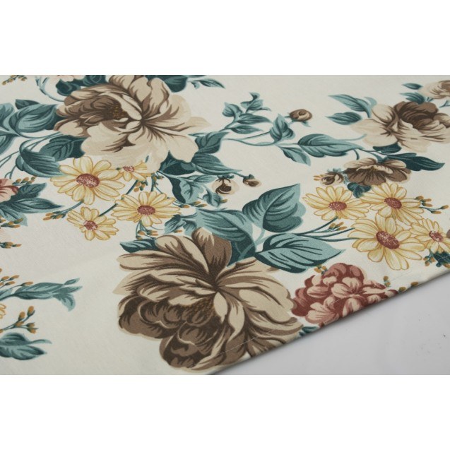 Καρέ Dimcol Vintage Flower 480 Εκρού-Aqua 90x90