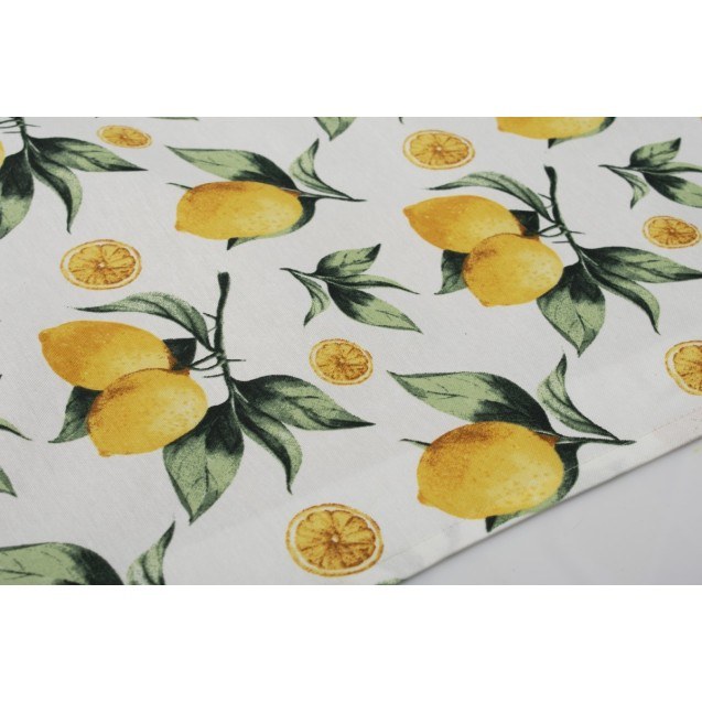 Τραπεζομάντηλο Dimcol Lemon 457 Λευκό-Κίτρινο...