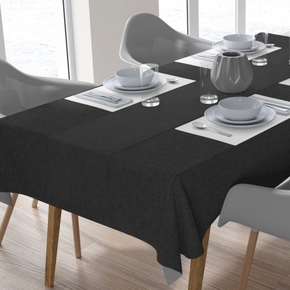 Σετ Τραπεζομάντηλο και Runner Dimcol Panama Μαύρο 140x140...