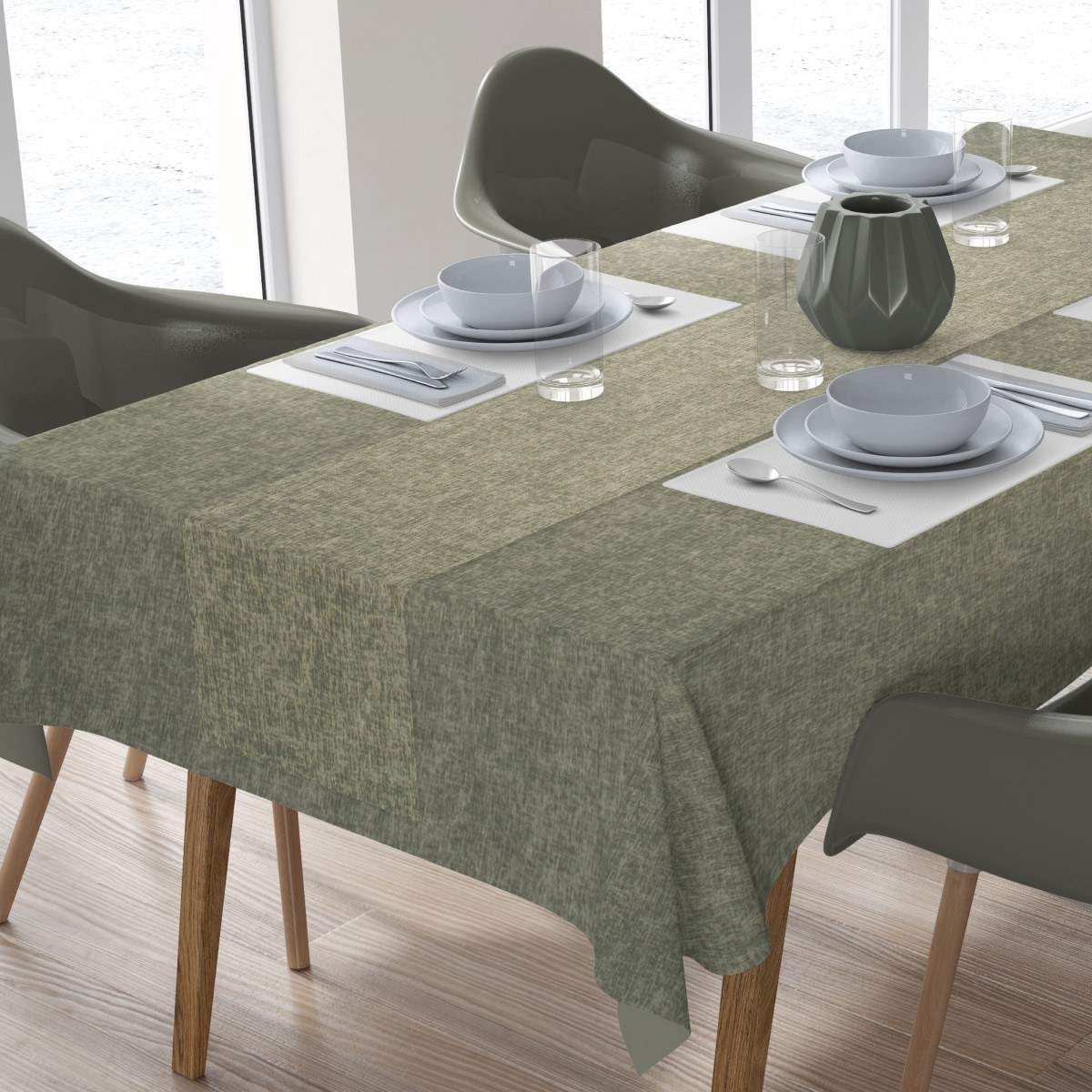 Σετ Τραπεζομάντηλο και Runner Dimcol Panama Λαδί 140x140 & 40x140