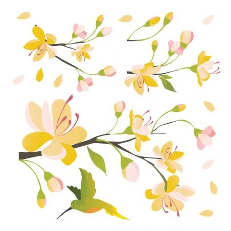 Αυτοκόλλητα Βινυλίου Για Τοίχο Ango Yellow Branch 54107