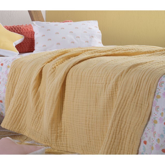 Κουβέρτα Κούνιας Nef-Nef Whisper Yellow 110x150