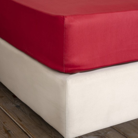 Σεντόνι King Size με Λάστιχο Nima Superior Satin Red...