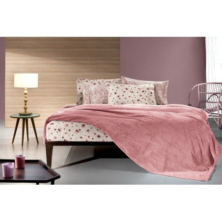 Κουβέρτα Fleece Μονή Guy Laroche Rombus Coral 160x220