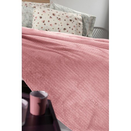 Κουβέρτα Fleece Μονή Guy Laroche Rombus Coral 160x220