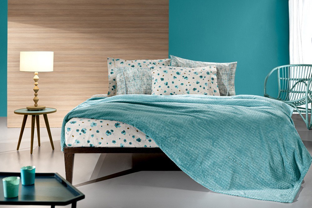 Κουβέρτα Fleece Υπέρδιπλη Guy Laroche Rombus Petrol 220