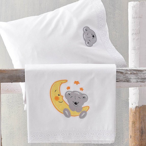 Σετ Σεντόνια Κούνιας 3 Τεμαχίων Rythmos Arturo Γκρι 100x160