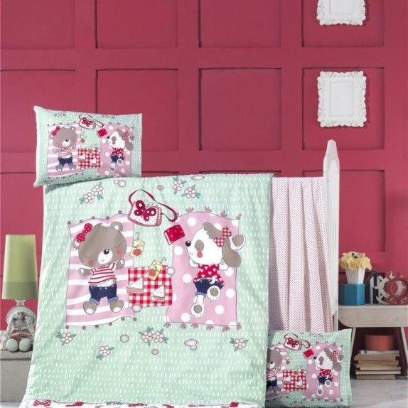 Σετ Σεντόνια Κούνιας 3 Τεμαχίων Rythmos Sleepy Βεραμάν...