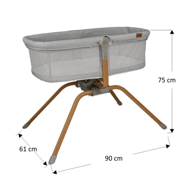Λίκνο Bebe Stars Chic 2in1 Light Grey 843-182
