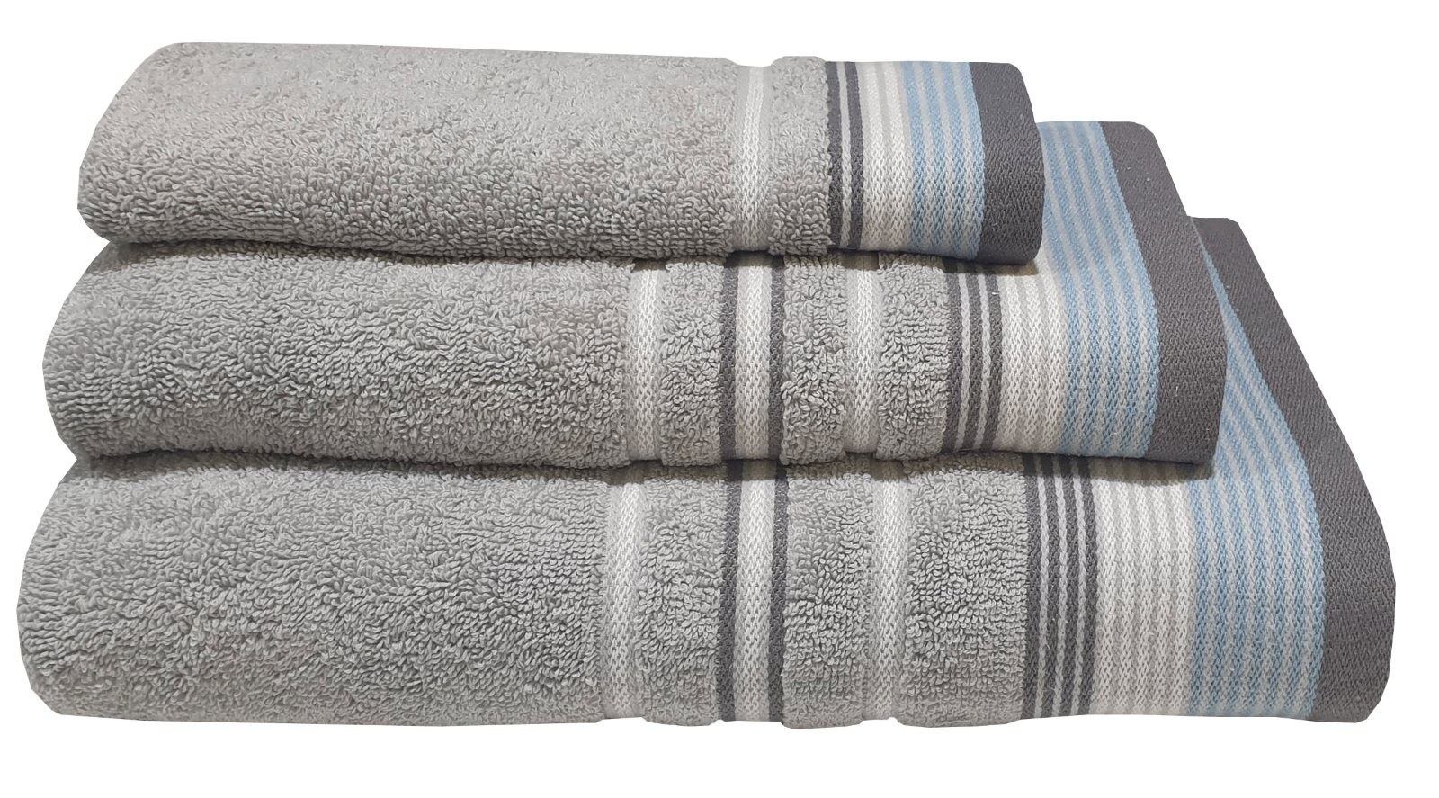 Πετσέτα Μπάνιου ΚΟΜΒΟΣ Satin Stripe 450 Grey 70x140