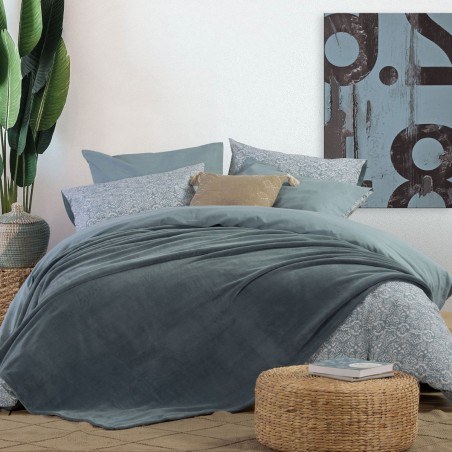 Κουβέρτα Fleece Μονή Nef-Nef Cosy Dusty Blue 160x220