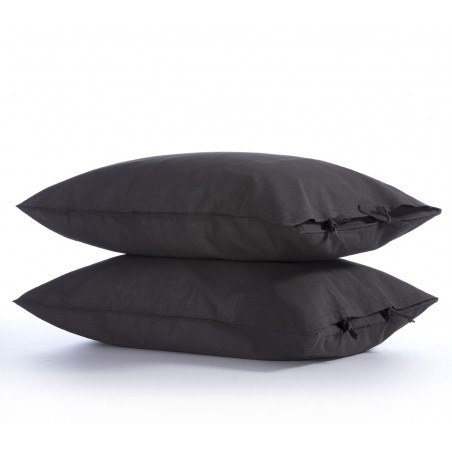 Σετ Μαξιλαροθήκες 2 Τεμαχίων Nef-Nef Cotton-Linen Anthracite 52x72