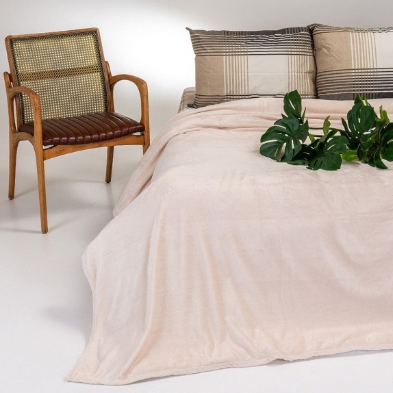 Κουβέρτα Fleece Υπέρδιπλη Melinen Tokyo Ecru 220x240